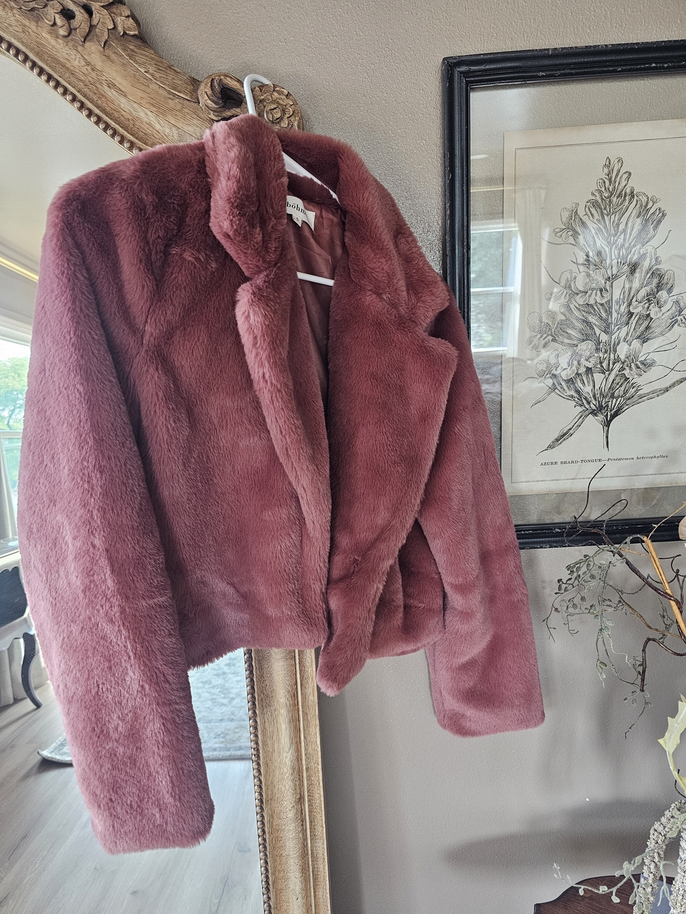 bohme Plush Teddy Jacket in Rosewood